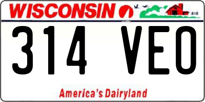 WI license plate 314VEO