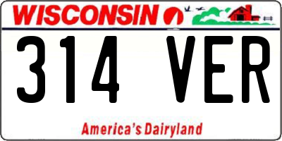 WI license plate 314VER