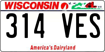WI license plate 314VES