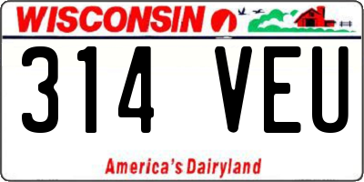 WI license plate 314VEU