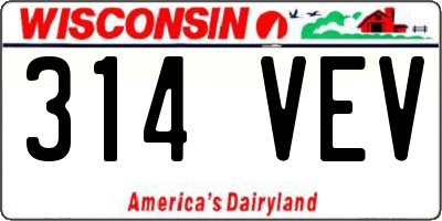 WI license plate 314VEV