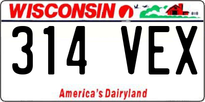 WI license plate 314VEX