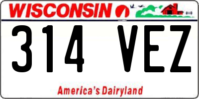 WI license plate 314VEZ