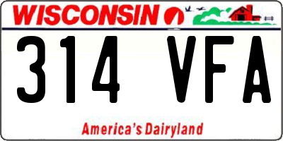 WI license plate 314VFA