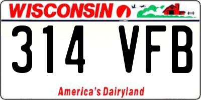 WI license plate 314VFB