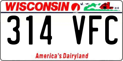 WI license plate 314VFC