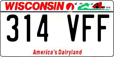 WI license plate 314VFF