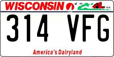 WI license plate 314VFG