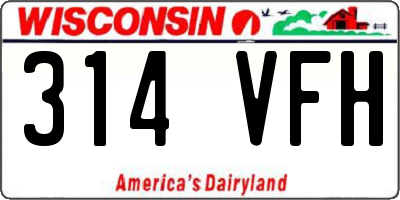 WI license plate 314VFH