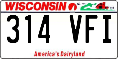 WI license plate 314VFI