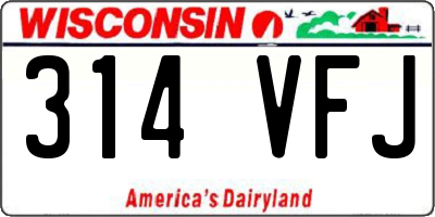 WI license plate 314VFJ
