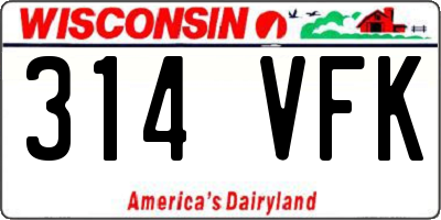 WI license plate 314VFK