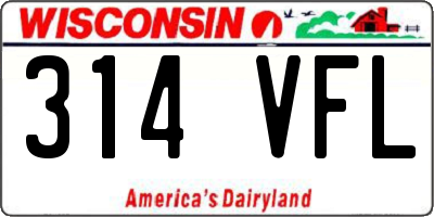 WI license plate 314VFL