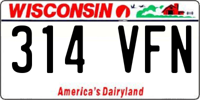 WI license plate 314VFN