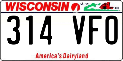 WI license plate 314VFO