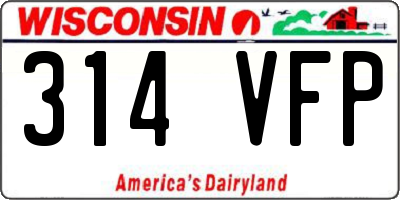 WI license plate 314VFP