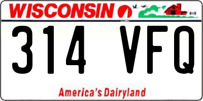 WI license plate 314VFQ