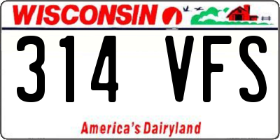 WI license plate 314VFS