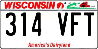 WI license plate 314VFT
