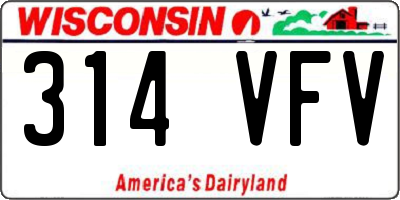 WI license plate 314VFV
