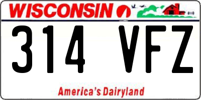 WI license plate 314VFZ