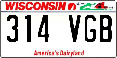 WI license plate 314VGB