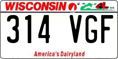 WI license plate 314VGF