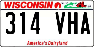 WI license plate 314VHA