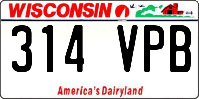 WI license plate 314VPB