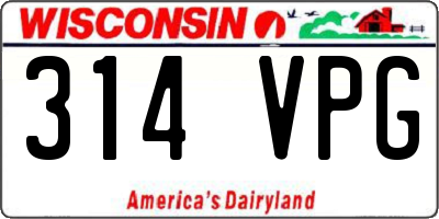 WI license plate 314VPG