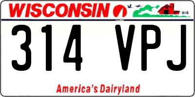 WI license plate 314VPJ