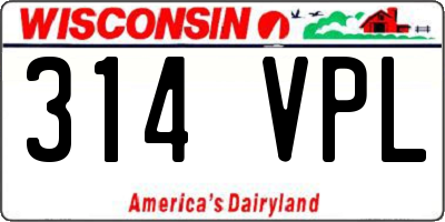 WI license plate 314VPL
