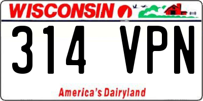 WI license plate 314VPN