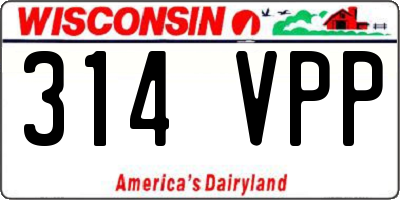 WI license plate 314VPP
