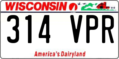 WI license plate 314VPR