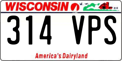 WI license plate 314VPS