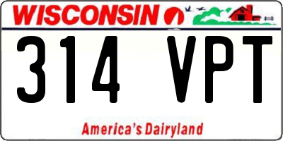 WI license plate 314VPT