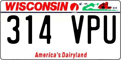 WI license plate 314VPU