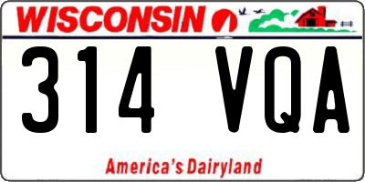 WI license plate 314VQA