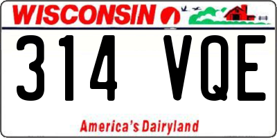 WI license plate 314VQE