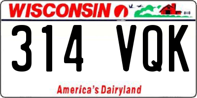 WI license plate 314VQK