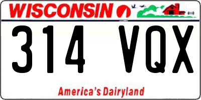 WI license plate 314VQX