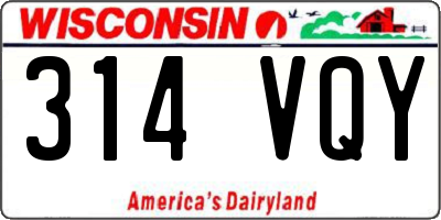 WI license plate 314VQY