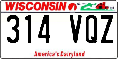 WI license plate 314VQZ