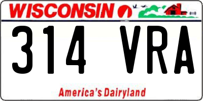 WI license plate 314VRA