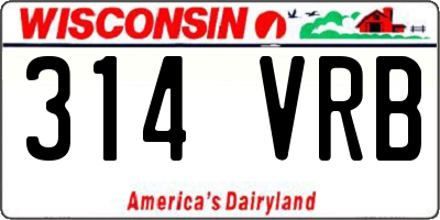 WI license plate 314VRB