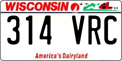 WI license plate 314VRC