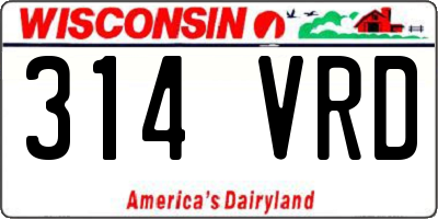 WI license plate 314VRD