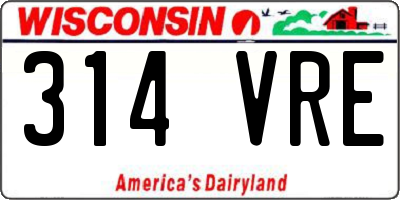 WI license plate 314VRE
