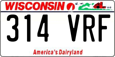WI license plate 314VRF